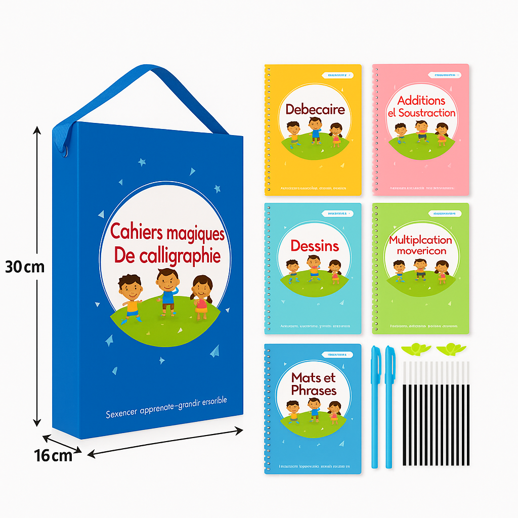 Pack de 5 livres de calligraphie magique en français